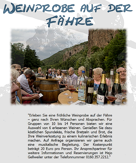 WEINPROBE  auf der Fähre